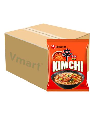 Nongshim Shin Ramyun Noodle Soup Kimchi Flavour 120g (Pack of 20) 1 Case - Korean Food Ramen Noodles