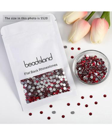 Beadsland 1440 Flat Back Rhinestones - Dark Red SS20 Nail Crystals for Stunning Nail Art - 4.6-4.8mm - Buy Online on SooperMarket.com