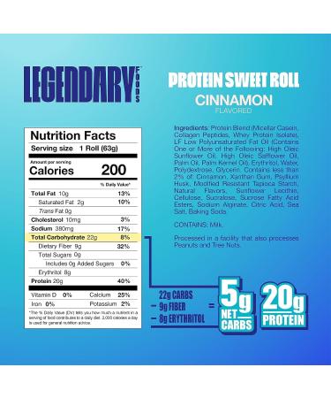 Legendary Foods Sweet Roll Cinnamon 8/box - Buy Online on SooperMarket.com