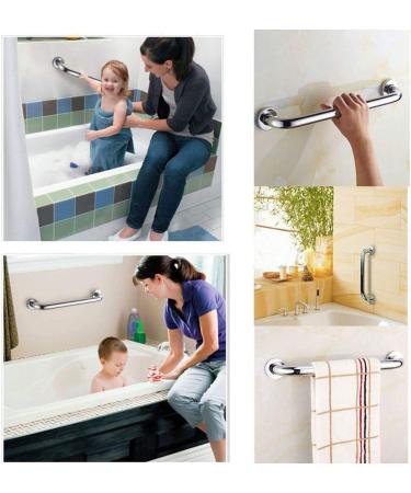 KisSealed Shower Grab Bars Pack of 2 Chrome Stainless Steel Bathroom Grab Bar Anti Slip Bathroom Safety Bars Handicap Elderly Assist Bath Handle for Bathtubs and Showers(16 Inch) - Buy Online on SooperMarket.com