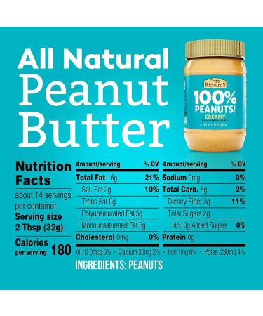 Crazy Richard Creamy Peanut Butter 16 oz (4 Pack) - 1 Pound Creamy Peanut Butter - Buy Online on SooperMarket.com