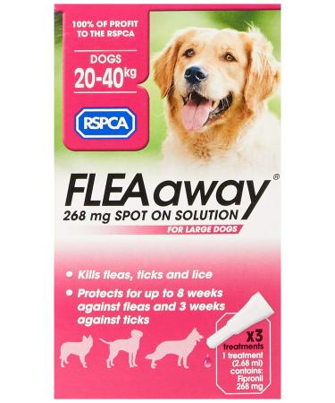 RSPCA FleaAway Spot-on Solution for Large Dogs 268 mg Pink