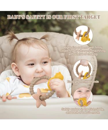ClDy Bite Ring for Babies | BPA-Free Silicone Teething Toys | Ocean Brown | Soothing & Stimulating Gum Relief for Infants 3 Months+ - Buy Online on SooperMarket.com