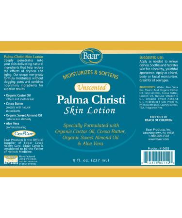 Baar Unscented Palma Christi Skin Lotion - 8 fl. oz. | Nourishing & Hydrating | International Shipping Available - Buy Online on SooperMarket.com
