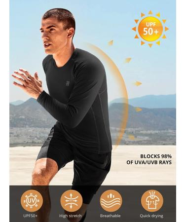 Runhit Men's Compression Long Sleeve Workout Shirts 3 Pack - Black/Red/Gray - Size Large - Buy Online on SooperMarket.com