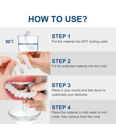 Tistics False Teeth Veneers | Temporary Dentures & Immediate Veneers | Cosmetic Tooth Solutions | Tooth Whitening for Men & Women - 2 Pairs - Buy Online on SooperMarket.com