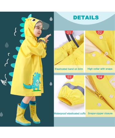 Kids XL Crocodile Raincoat - Waterproof Rainsuit for Boys & Girls | Toddler Poncho | 3D Cartoon Children Rainwear | XL/125-140 CM - Buy Online on SooperMarket.com