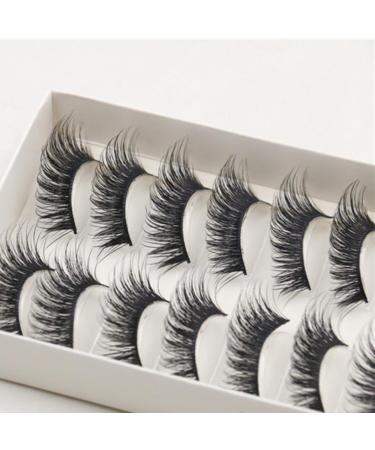Clearance!Sumen 10 Pair Thick Long Black Cross False Eyelashes Makeup Eye Lash Extension - Buy Online on SooperMarket.com