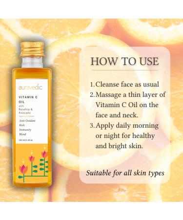 Vitamin C Oil for Skin - Natural & Organic Face Moisturizer with Rosehip Avocado & Vitamin E - 3.38 Fl Oz (100ml - Buy Online on SooperMarket.com