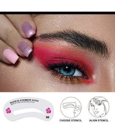 Sioppkik 24 Forms Eyebrow Template Set - Reusable DIY Makeup Tool for Perfect Eyebrows | International Shipping Available - Buy Online on SooperMarket.com