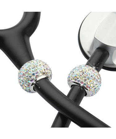 Bling Crystal Stethoscope Charms Set - Round ID Name Tags for Nurse RT Vet - Violet Kiss Crystal - Buy Online on SooperMarket.com