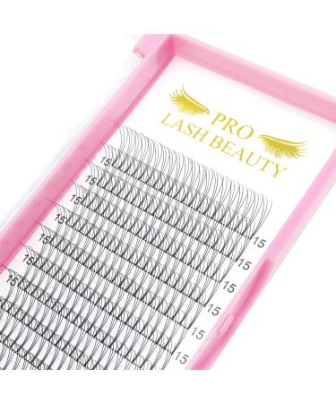 Pre Made Fan Eyelash Extensions 3D-C-0.10-15mm Short Stem Premade Fans Eyelash Extension Pre Fanned Russian Volume Lashes 0.07 0.10 Lash Extensions (3D-C-0.10-15) 15 mm 3D-C-0.10