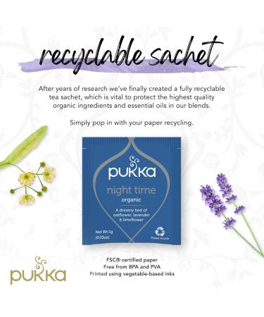 Pukka Organic Tea Bags  Night Time Herbal Tea with Chamomile  Lavendar & Valerian  Perfect for Easing into a Soothing Sleep  20 Count (Pack of 3) 60 Tea Bags Night Time 60 Tea Bags - Buy Online on SooperMarket.com