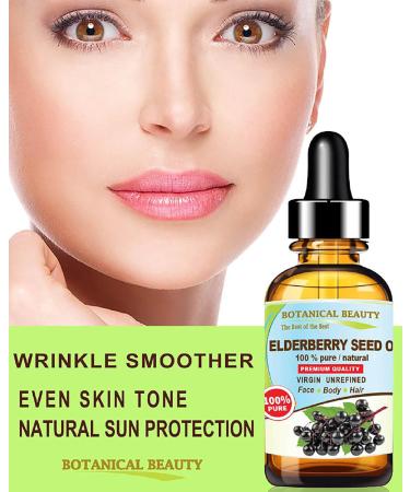 Shop 100% Pure Belgian Elderberry Seed Oil - Cold Pressed for Face Skin Hair & Nails | Botanical Beauty 15ml - Buy Online on SooperMarket.com