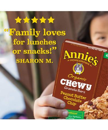 Annie's Organic Chewy Granola Bars - Peanut Butter Chocolate Chip, 5.34 oz (12 Pack) - Healthy Snack Choices - Buy Online on SooperMarket.com