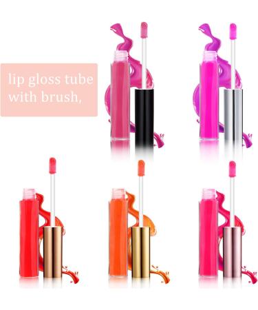 Blulu 30 Piece Lip Gloss Tube Set - 10 ml Empty Refillable Bottles in Assorted Colors for Lip Balm and Lipstick - Reusable and Clear Plastic Containers with Rubber Insert - Buy Online on SooperMarket.com