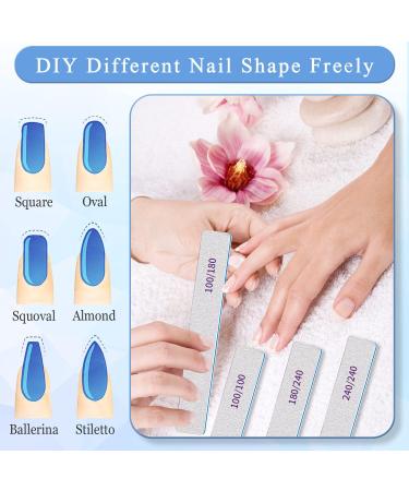 12pcs Professional Nail Files 180/240 Grit for Natural & Artificial Nails - Double Sided Emery Boards for Thick Nails - Washable Edge - Buy Online on SooperMarket.com
