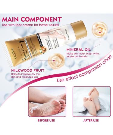 Silicone Socks for Feet - Anti-Slip Moisturizing Foot Mask (4 Pack) + 60g Foot Cream - Soothing Care for Cracked Skin - Skin Color & Pink - Buy Online on SooperMarket.com