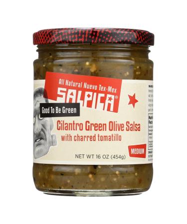 Salpica Cilantro Green Olive with Charred Tomatillo, Medium, 16 oz. (Pack of 6) 1 Pound (Pack of 6)