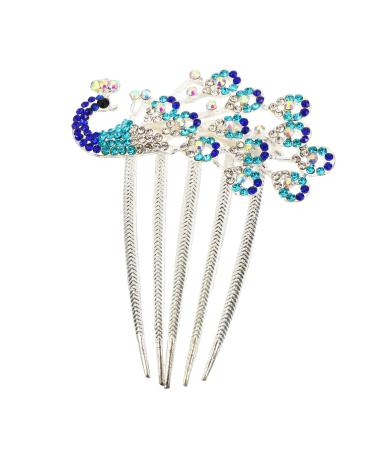 Amosfun Diamond Phoenix Hair Comb Wedding Hair Clip Combs for Women Wedding Hair Accessories for Women Flower Girl Barrette Rhinestone Barrette Comb Crystal Hair Clips Hair Side Comb Lace