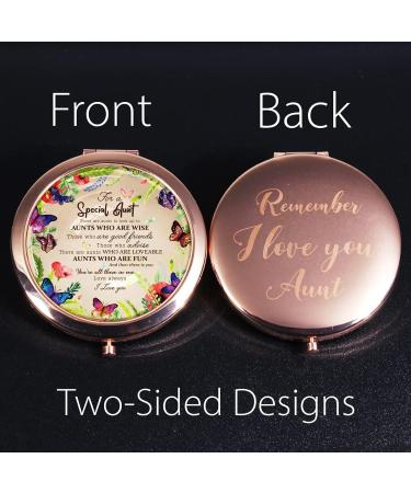 Wailozco Aunt Mirror: Personalized Rose Gold Compact Mirror for Aunt | Unique Gift from Niece for Aunt's Birthday - Buy Online on SooperMarket.com