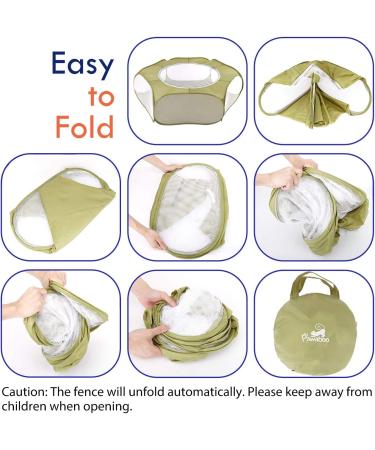 Pawaboo Small Animals Playpen - Waterproof Pet Cage Tent with Breathable Cover, Indoor/Outdoor Fence for Small Pets - Avocado Green - Buy Online on SooperMarket.com