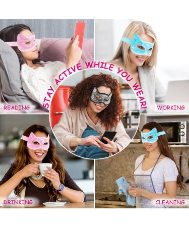 Cooling Eye Mask - Gel Hot Cold Therapy for Puffy Eyes Dry Eyes Headaches Migraines & Dark Circles (2 Pack - Blue & Black - Buy Online on SooperMarket.com