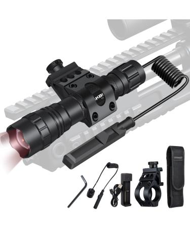DARKBEAM Infrared 850nm Light for Night Vision Scope, LED Long Range & Mini IR Flashlight Work with Infrared Gear, Rechargeable Portable Zoom Tactical Illuminator Kit for Hunting, Observation, Search