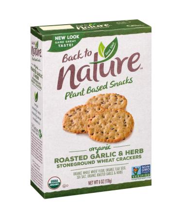 Back to Nature Non-GMO Crackers, Organic Roasted Garlic & Herb, 6 Ounce