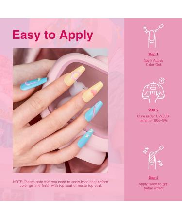 AUBSS Pastel Gel Nail Polish Set - 6 Summer Colors - Soak Off LED Kit for Women - Buy Online on SooperMarket.com