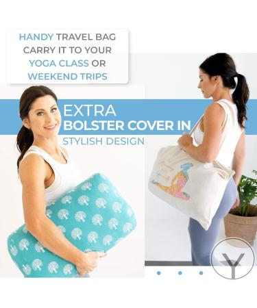 Restorative Yoga Bolster Set | 100% Cotton Pillow with Extra Cover & Carry Bag | GAYO Travel Size (18 x 11 x 6.5 in) - Buy Online on SooperMarket.com