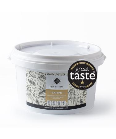 Med Cuisine Tahini (88.18 Ounce) - All Natural 100% Roasted Humera Single Origin Sesame Seeds Paste - Vegan, Gluten-Free, Peanut free, Nut free, Soy free (1 PACK) 5.5 Pound (Pack of 1)