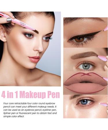Lip Liner 4-in-1 Makeup Pen: Eyeliner, Highlighter, Eyebrow Pencil, Lip Liner - High Pigment & Portable Makeup Solution - Buy Online on SooperMarket.com
