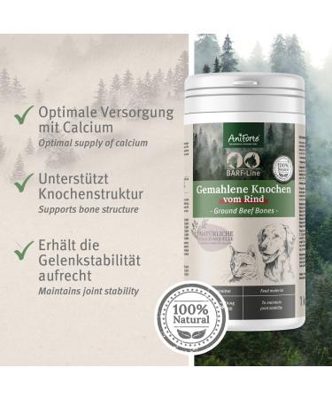 Aniforte Ground Bones for Dogs & Cats 1 kg - Natural Calcium for Bone Health & Joints Pure Beef Meat Bone Flour - BARF & Feed Supplement - Buy Online on SooperMarket.com