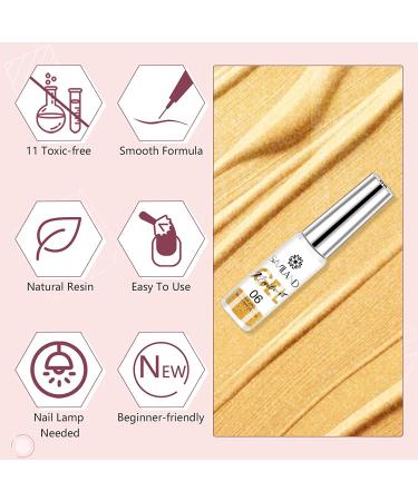 Saviland Gold Liner Nail Art Gel Polish - Soak Off U V LED French Manicure Starter Gel for Swirl Nails - DIY Nail Salon 1 Color Liner Gel - Buy Online on SooperMarket.com