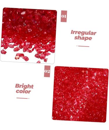 FRCOLOR 1 Transparent Colored Glass Sand Broken Glass Irregular Glass Manicure Jewelry Accessories Decorative Glass Sand (big Red) Glass Vases Decorative Glass Sands Miss Nail Bare Stone - Buy Online on SooperMarket.com