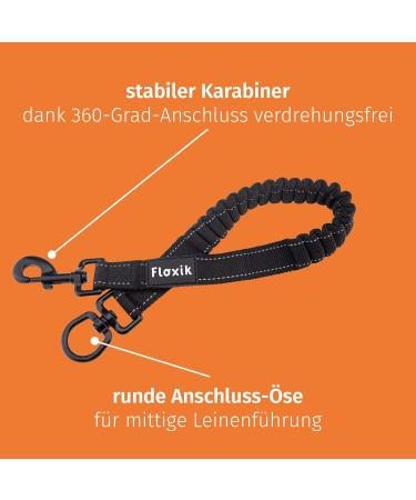 FLOXIK RUTICATIONS Elastic Slear for Medium-Sized Dogs | Bungee Leash Extension for Jogging Cycling & Walking - Black - Buy Online on SooperMarket.com