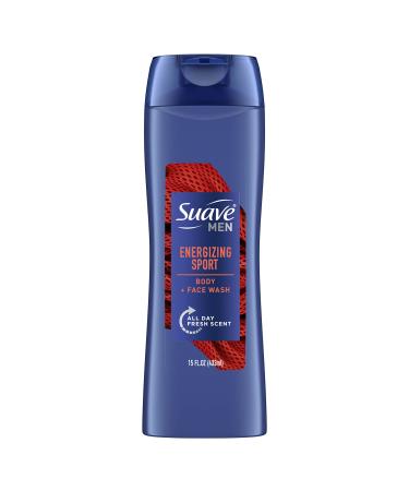 Suave Men Body Wash for Everyday Use Sport Fragrance Body Wash and Shower Gel 15 oz Active Sport 15 Fl Oz (Pack of 1)