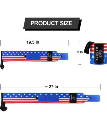 MASEDA Camouflage Wrist Wraps for Fitness Workouts - 1 Pair American Flag Design for Men and Women - Buy Online on SooperMarket.com