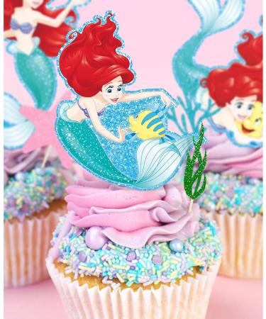 Party Supplies for Ariel Cupcake Toppers Girl Theme Birthday Brightness Supplies Favors 48 counts - Buy Online on SooperMarket.com