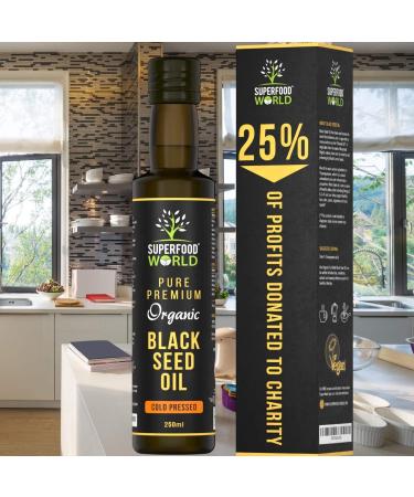 Organic Black Seed Oil 250ml - 100% Pure Cold Pressed Nigella Sativa Seed Oil - Buy Online on SooperMarket.com