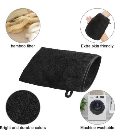 PHOGARY 10 Pack Microfiber Body Wash Mitts - Reusable Makeup Remover Gloves - European Style Bath Spa Cloth - Black and Grey (6.8 inch) - Buy Online on SooperMarket.com