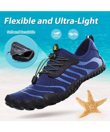 Unisex Fast-Drying Water Shoes for Men & Women - Beach Pool and Kayaking - Drainage Holes - Sizes 36-46 EU - Blue - Buy Online on SooperMarket.com