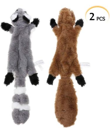Stuffingless Dog Toy Squirrel Raccoon Squeaky Plush Dog Toy Stuffingless Dog Chew Toy for Small Medium Dogs - 2 Pack 45cm 2 Packs 45cm - Buy Online on SooperMarket.com