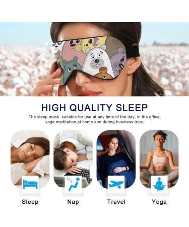 Haskirky Light Blocking Eye Mask - Breathable & Adjustable for Adults, Perfect for Travel, Yoga, Meditation & Deep Sleep - Comfortable & Smooth Office Sleep Mask - Colored Cartoon Design - Buy Online on SooperMarket.com
