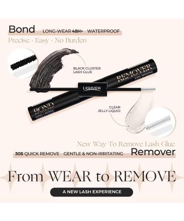 LASHVIEW 2-in-1 Lash Glue & Remover | Waterproof Mascara Adhesive | Strong 48 Hour Hold | Fast No Residue Removal | 0.13 Fl Oz - Buy Online on SooperMarket.com
