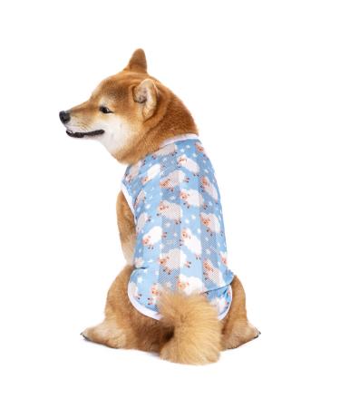 Pet clothing summer t-shirt cool breathable sun protection dog vest clothing for medium-sized and large dogs (4xl blue sheep)