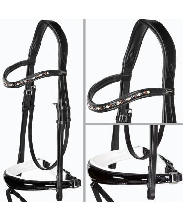 Heinick-Reitsport bridle anatomical Performance white lacquer conical RH bridle hook Warmblood Selection (Bari)