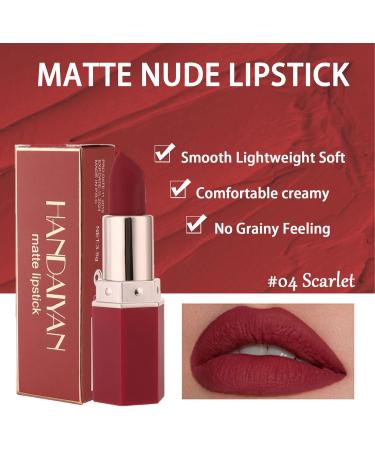 Long Lasting Matte Velvet Lipstick in Scarlet - Waterproof Lip Color for Women | Professional Cosmetics Makeup Gift - Buy Online on SooperMarket.com