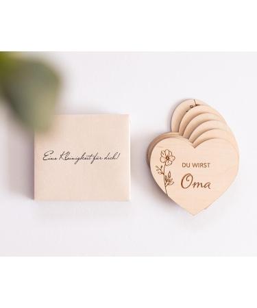Pregnancy Announcement Surprise Envelopes | 6 Wooden Hearts for Fun Gender Reveal | Perfect Gifts for Dads Grandparents Aunts & Uncles - Mikito - Buy Online on SooperMarket.com